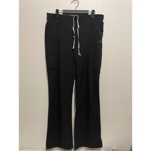 Urbane Performance Women Black Scrub Pants Cargo Drawstring Size Large 31 Inseam
